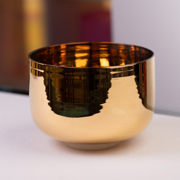 9.75" C-33 24k Gold & Crystal Singing Bowl from Bowls of Sound