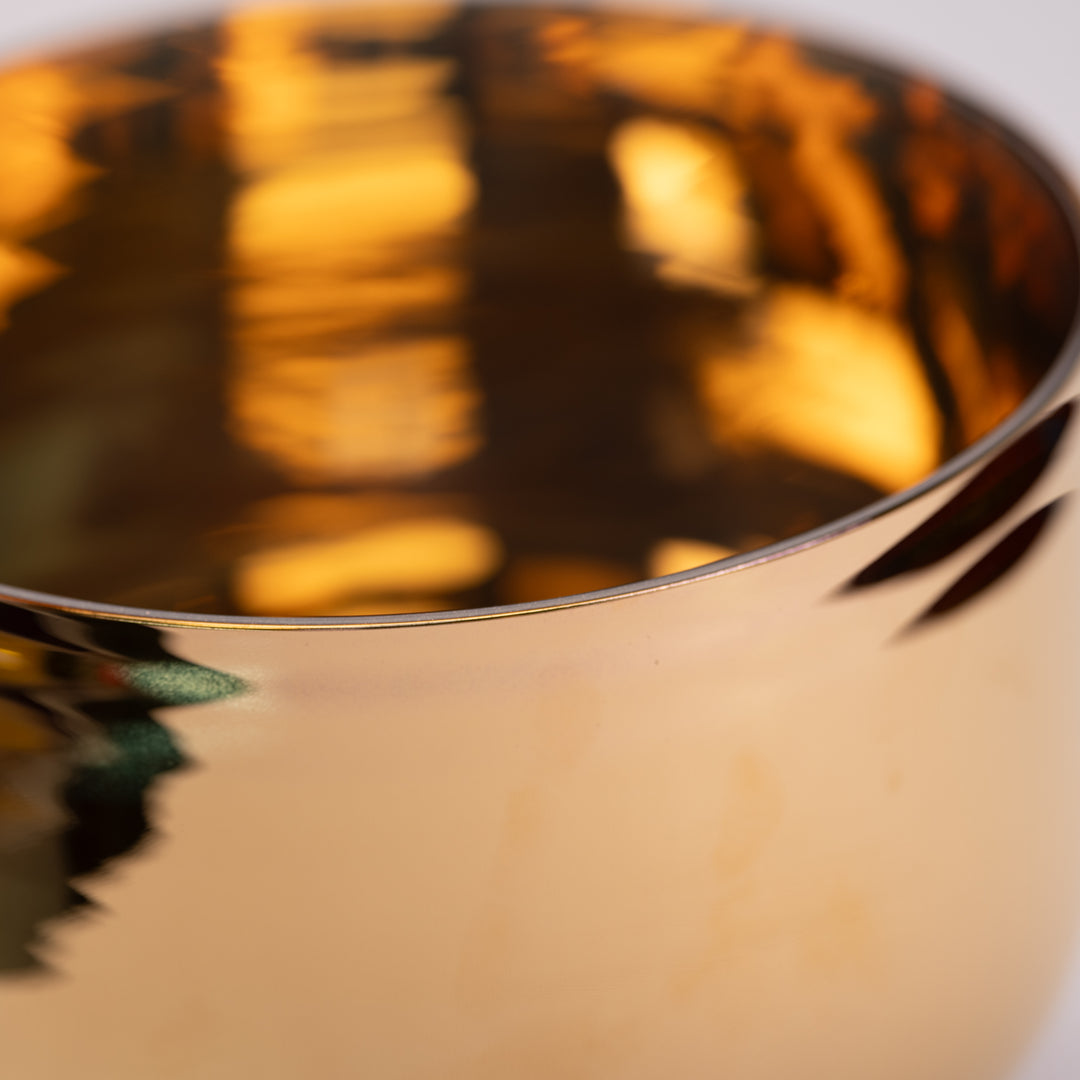 24k Gold singing bowl close up