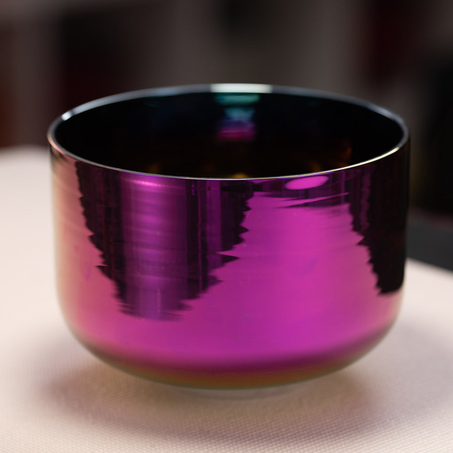 9.75" C-38 Celestial Rainbow Crystal Singing Bowl from Bowls of Sound