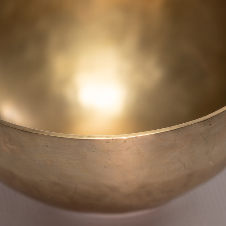 Metal bowl close up