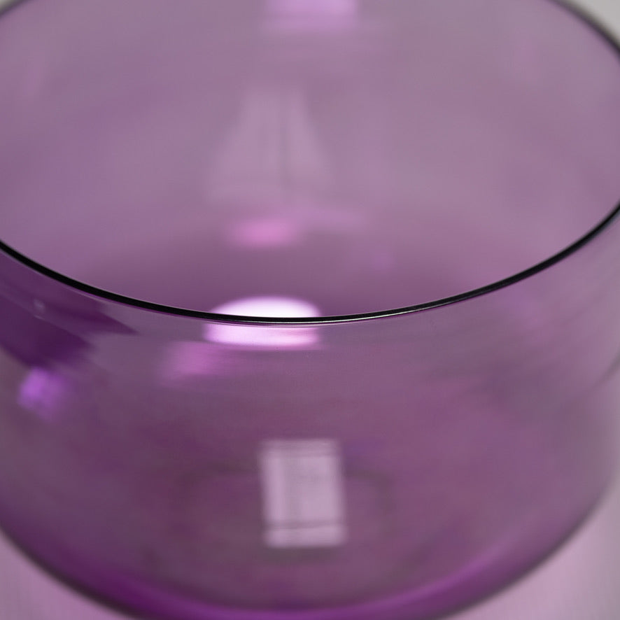 Purple singing bowl for sound baths