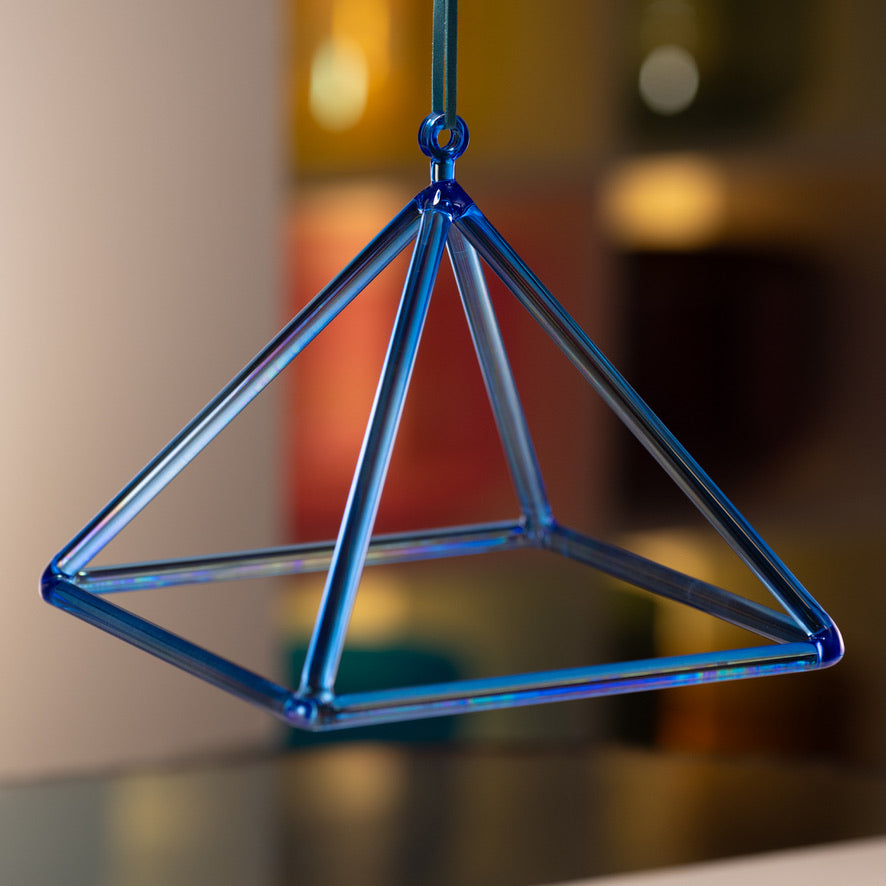 Blue crystal singing pyramid