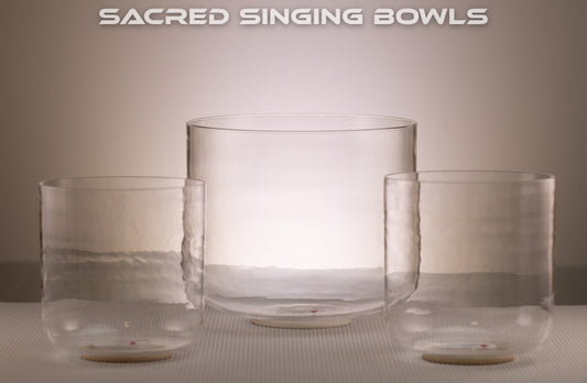 Harmonic Clear Quartz Crystal Singing Bowls: A# Major, Perfect Pitch, Sacred Singing Bowls