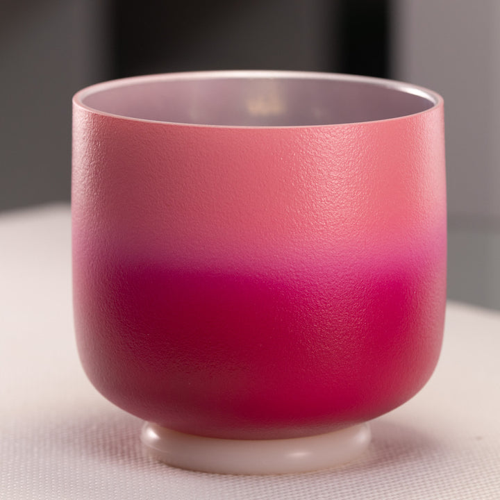 7" B-27 Frosted Rosebud Crystal Singing Bowl