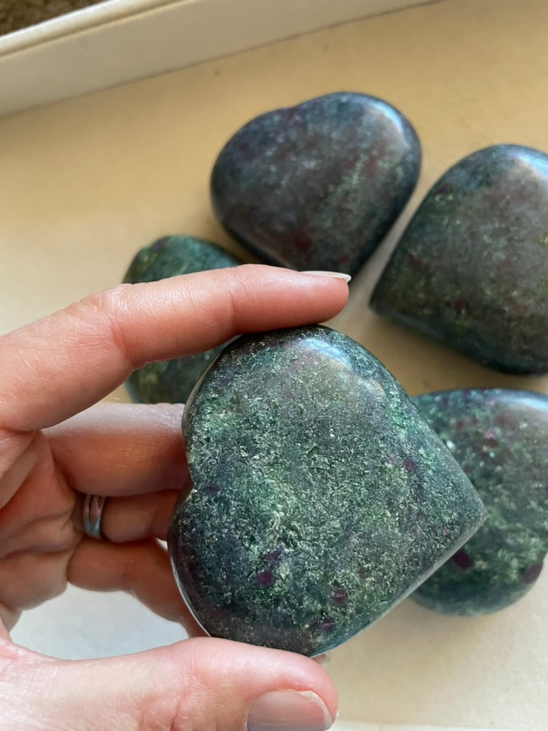 Ruby Kyanite Fuschite Hearts