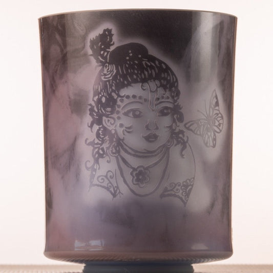 Sugilite etched with Baby Krishna Crystal Singing BowL
