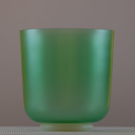 8" F-1 Emerald Green Color Crystal Singing Bowl, Sacred Singing Bowls