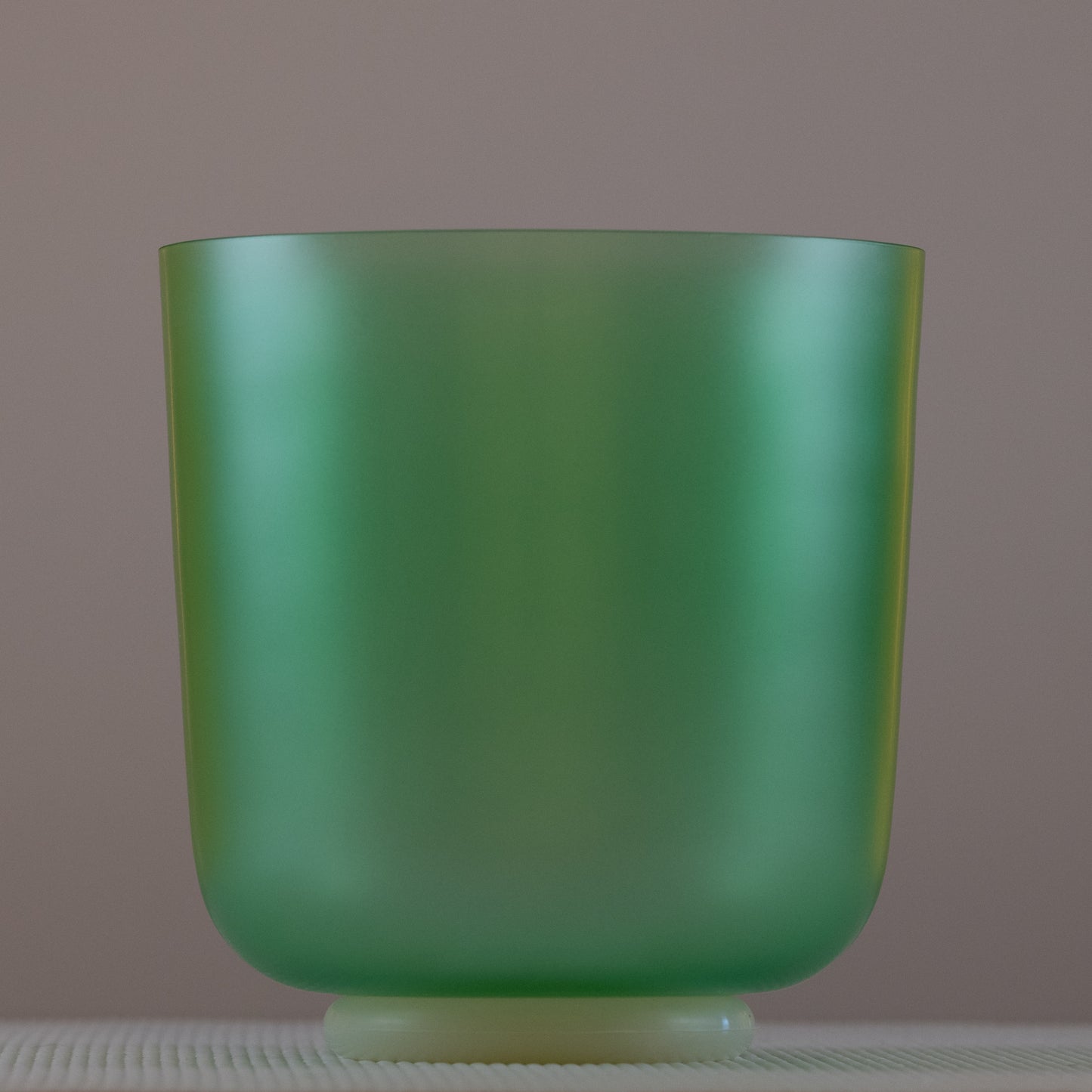 8" F-1 Emerald Green Color Crystal Singing Bowl, Lightly Frosted Outside, Perfect Pitch, Sacred Singing Bowls