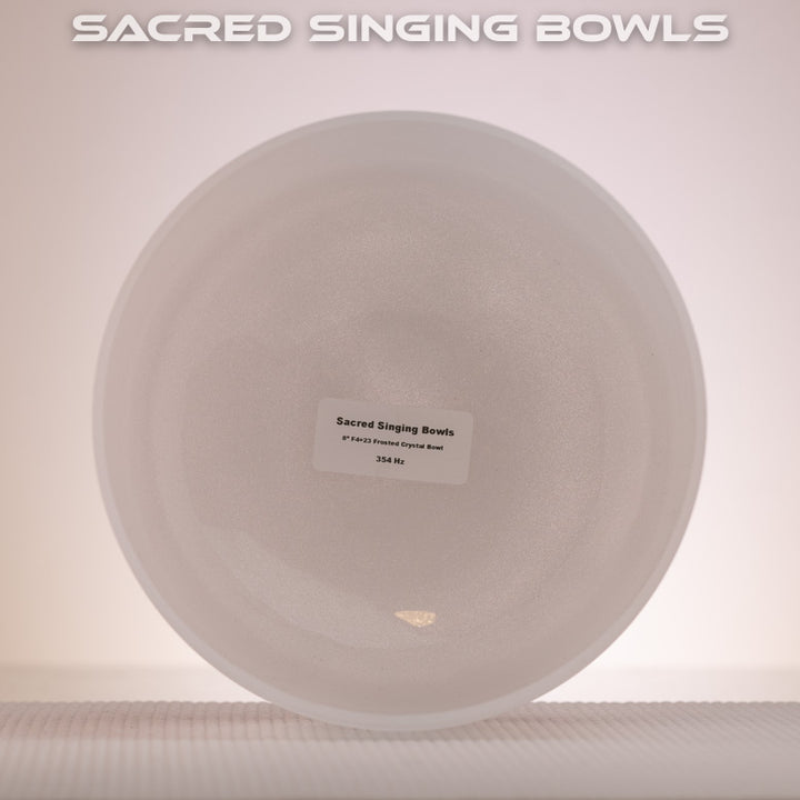 8" F+23 Frosted Crystal Singing Bowl, Sacred Singing Bowls