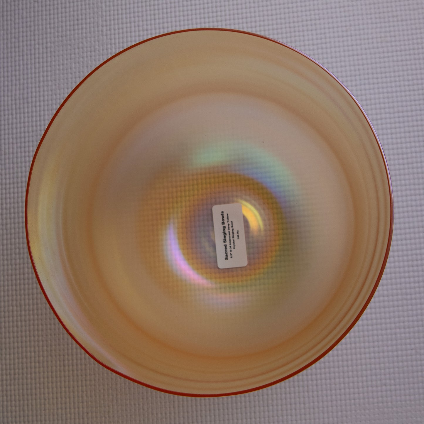 8.5" D-34 Citrine Color Crystal Singing Bowl, Prismatic, Sacred Singing Bowls