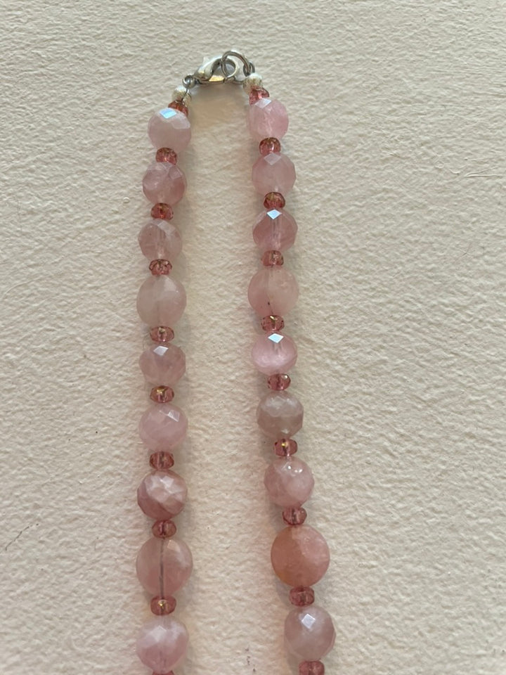 Madagascar Rose Quartz Necklace, Short