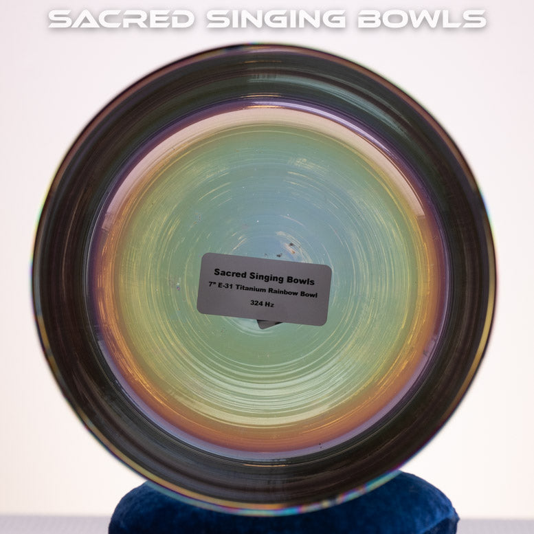 7" E-31 Dark Prismatic Crystal Singing Bowl, Sacred Singing Bowls