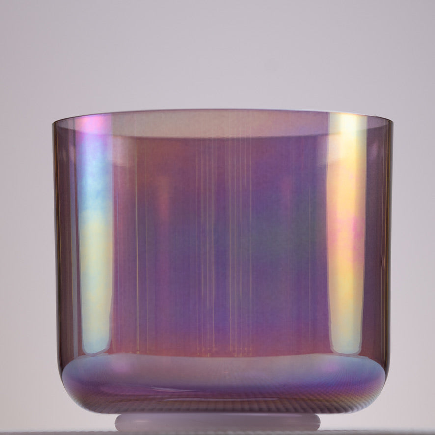 6.5" C#-22 Amethyst Color Crystal Singing Bowl, Prismatic, Sacred Singing Bowls