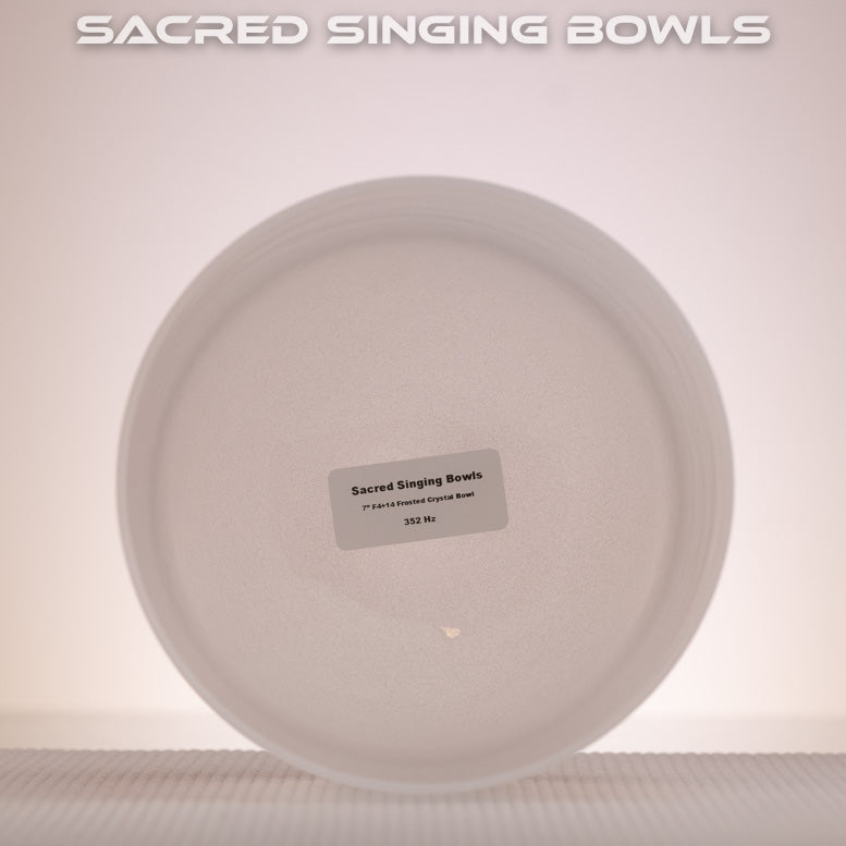 7" F+14 Frosted Crystal Singing Bowl, Sacred Singing Bowls