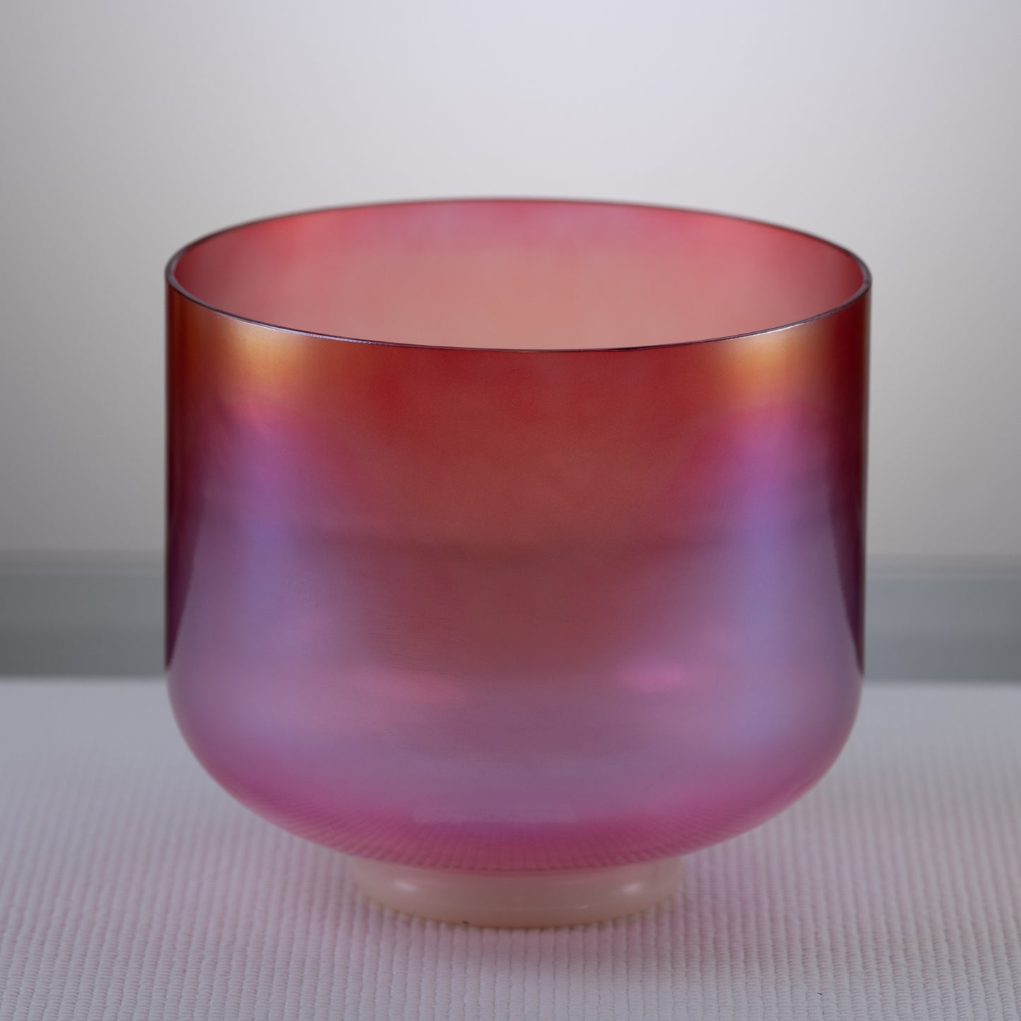 9" A-18 Rose Blossom Crystal Singing Bowl, Prismatic, Sacred Singing Bowls