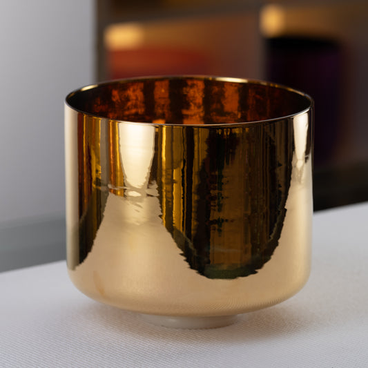 10" E-8 24k Gold Crystal Singing Bowl