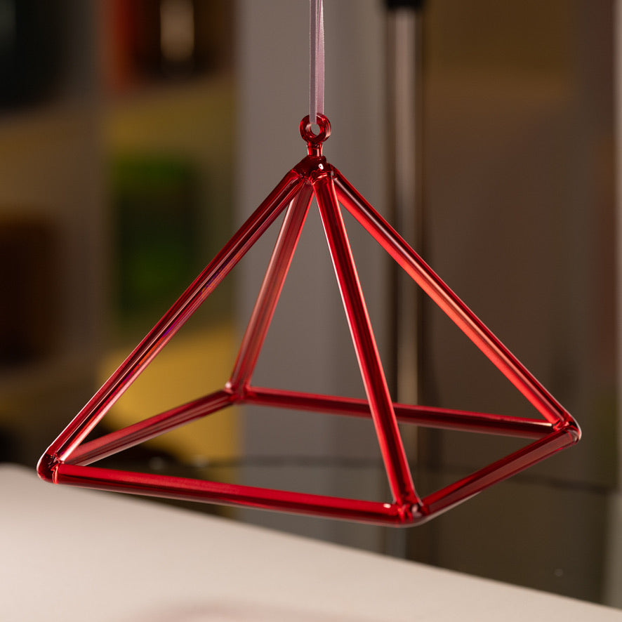 11" Ruby Ray Crystal Singing Pyramid