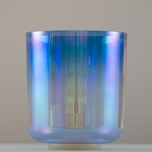 8.25" D-5 Iolite Color Crystal Singing Bowl, Prismatic, Sacred Singing Bowls