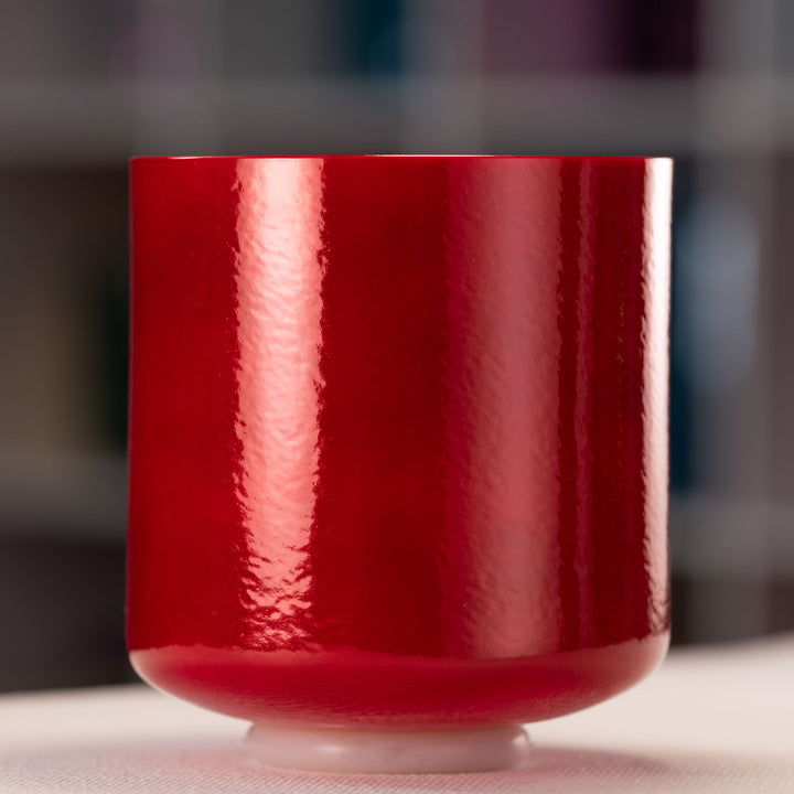 8" A-7 Crimson Dawn Crystal Singing Bowl, Perfect Pitch