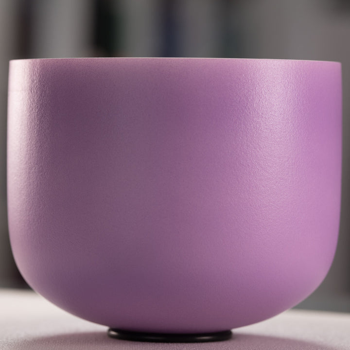 11" C+2 Frosted Lilac Blossom Crystal Singing Bowl