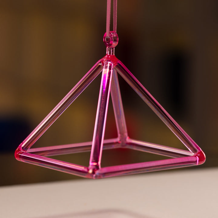 6.75" Pink Lotus Crystal Singing Pyramid