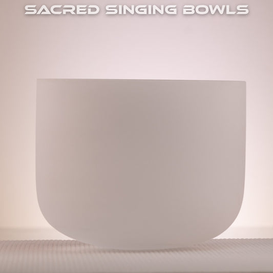 8" G+48 Frosted Crystal Singing Bowl, Sacred Singing Bowls