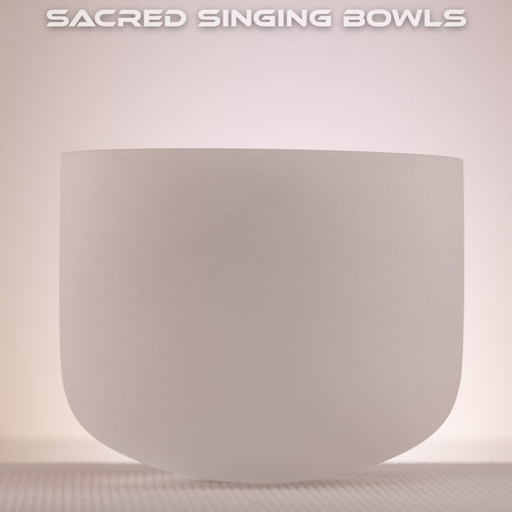 8" G#-14 Frosted Crystal Singing Bowl, Sacred Singing Bowls