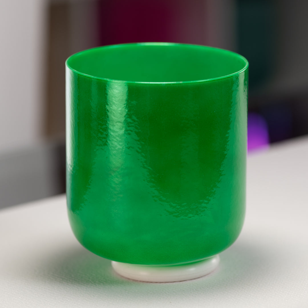7" D#-17 Emerald Heart Crystal Singing Bowl