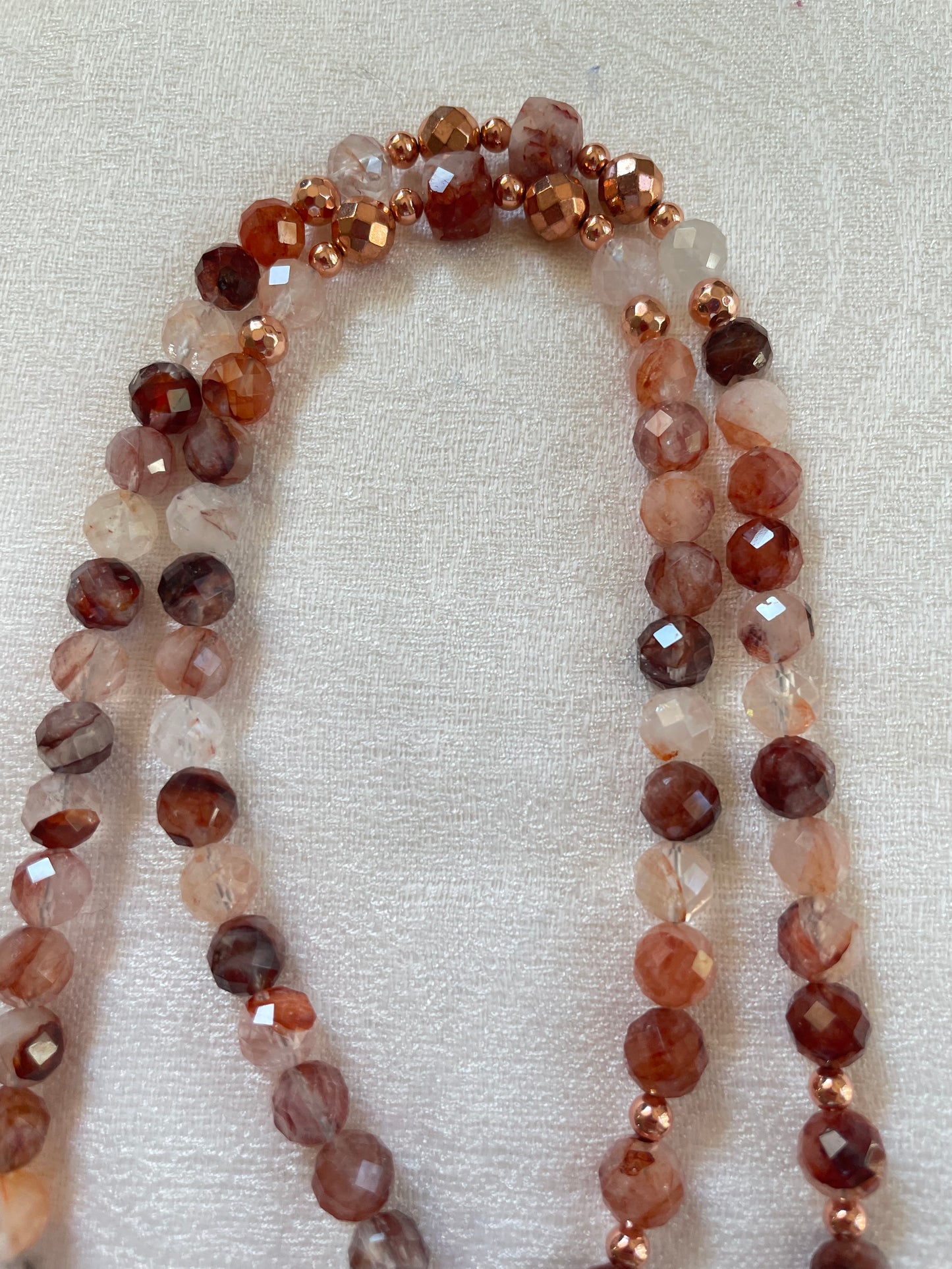 Faceted Lepidocrocite Mala with Lepidocrocite Pendant