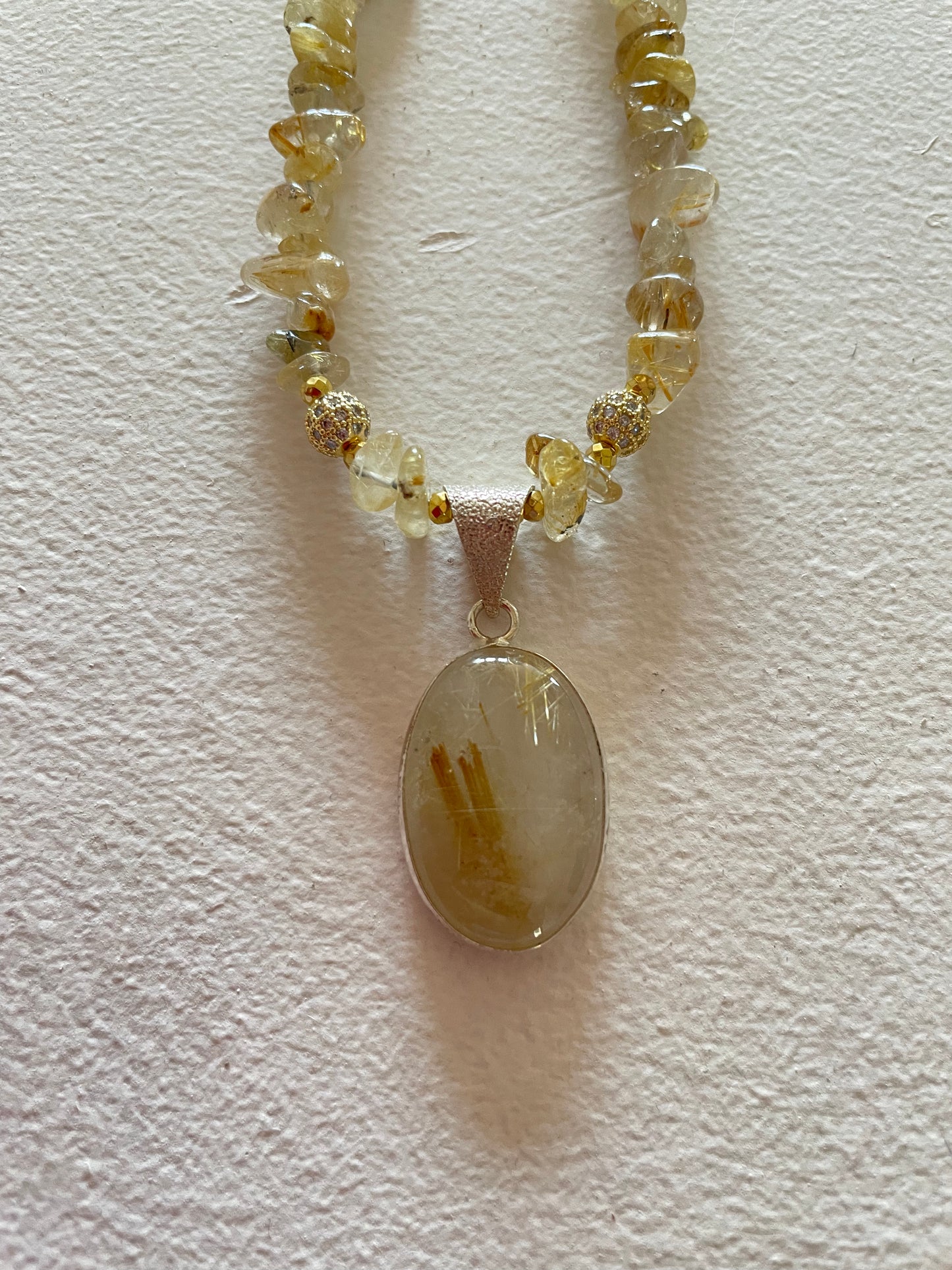 Golden Rutilated Quartz Necklace