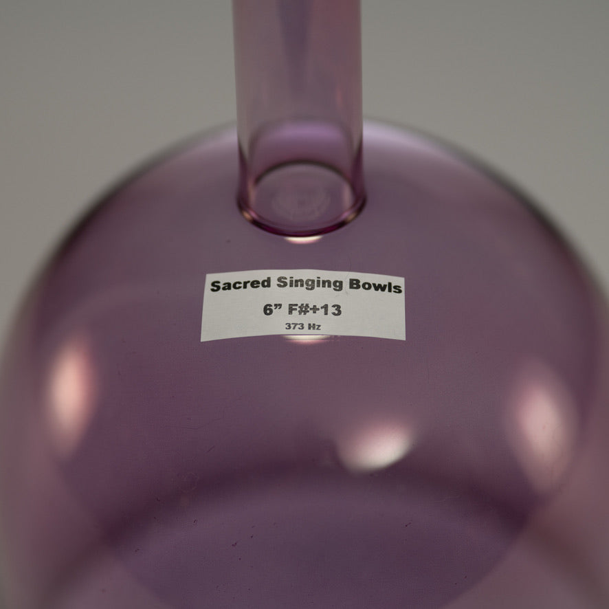 6" F#+13 Solar Violet Crystal Handheld Singing Bowl