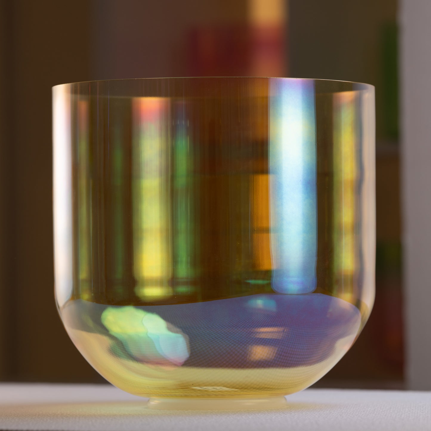 10" A#-8 Citrine Color Crystal Singing Bowl, Prismatic, Perfect Pitch, Sacred Singing Bowls