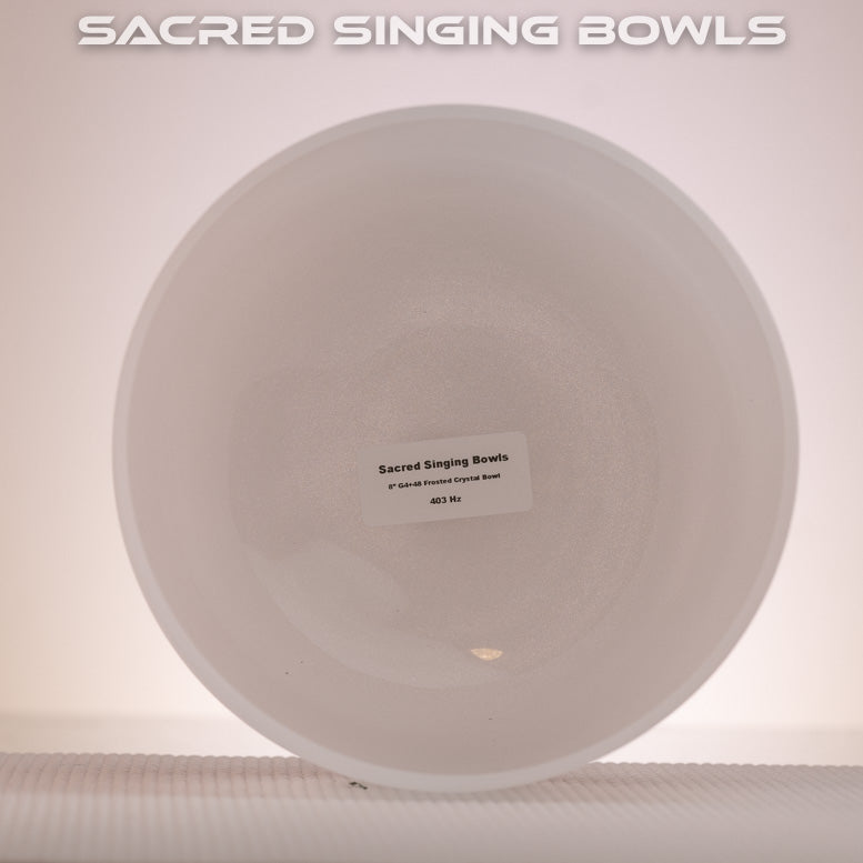 8" G+48 Frosted Crystal Singing Bowl, Sacred Singing Bowls