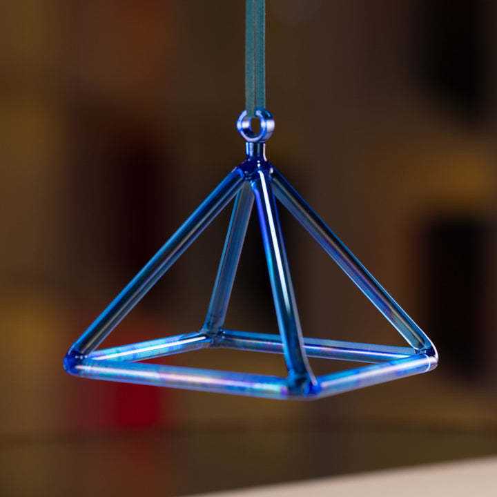 5.75" Sapphire Spirit Crystal Singing Pyramid