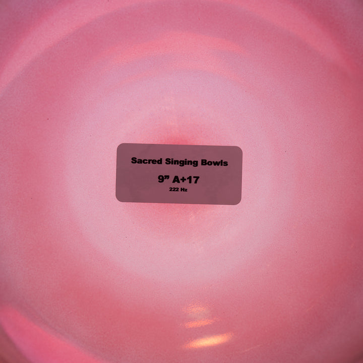 Sacred Singing Bowls™ product label with bowl specifications