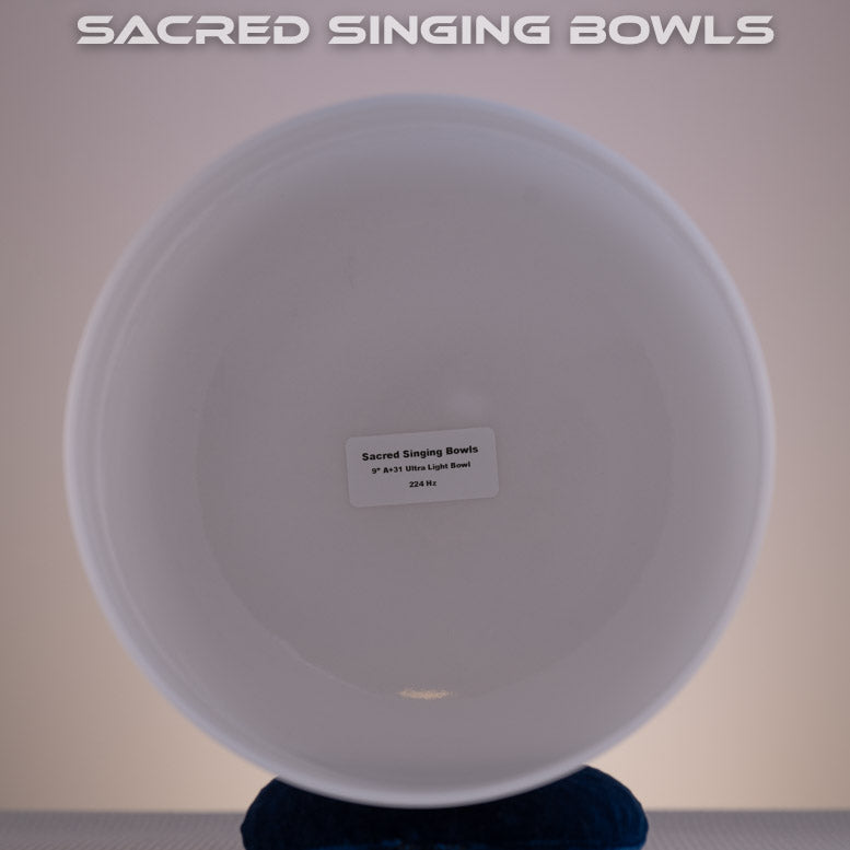 White Crystal singing bowl for sound baths