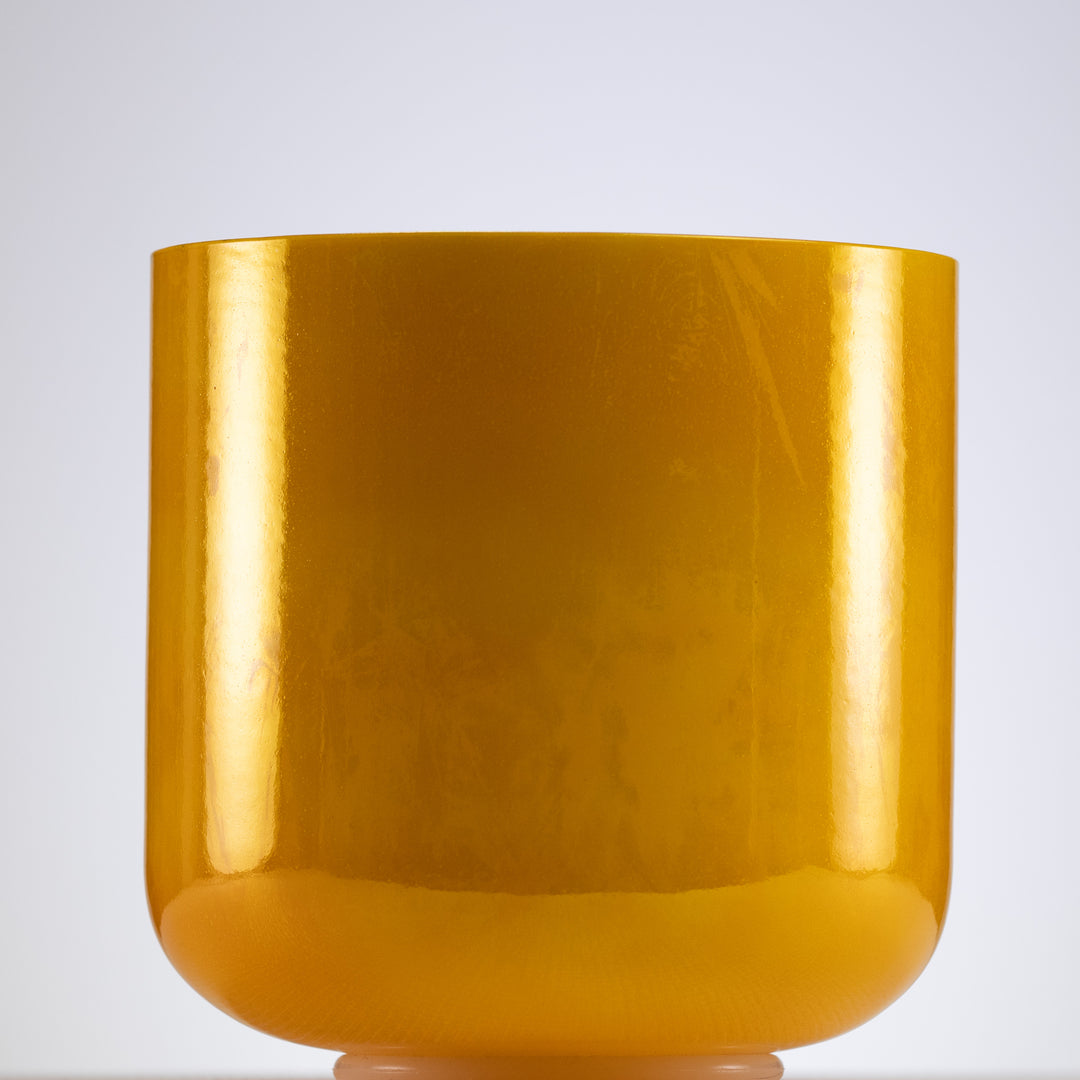 Yellow crystal sound bowl for meditation