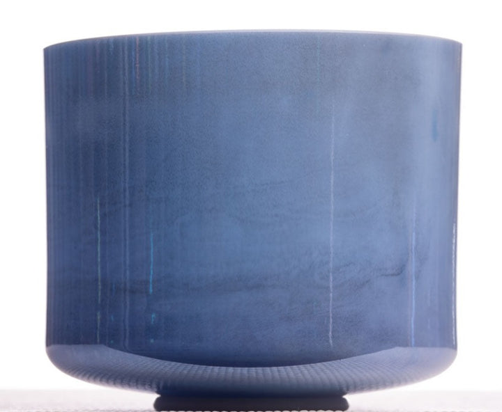 9" A#+5 Egyptian Blue White Light Angel Gold True Tone Crystal Singing Bowl