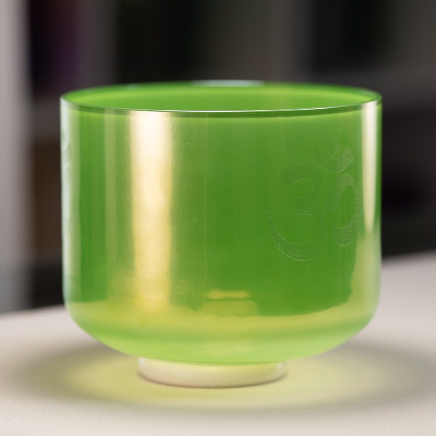 Green crystal sound healing bowl
