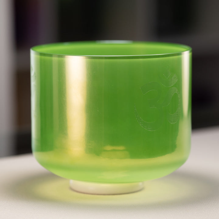 Green crystal sound healing bowl