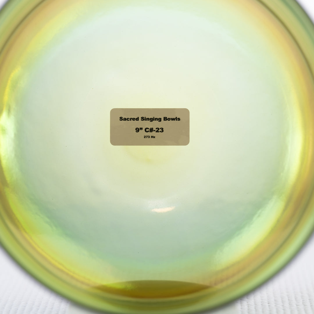 Sacred Singing Bowls™ product label with specifications