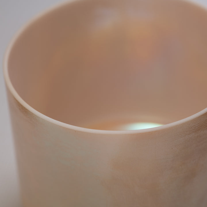 Crystal singing bowl close up