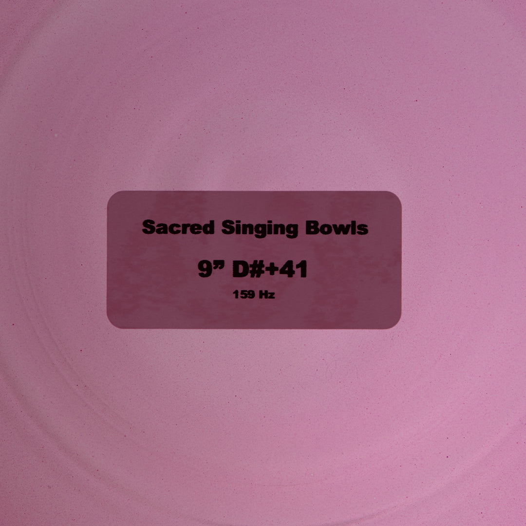 Sacred Singing Bowls™ product label with specifications