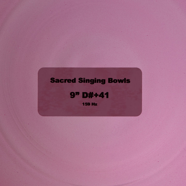 Sacred Singing Bowls™ product label with specifications