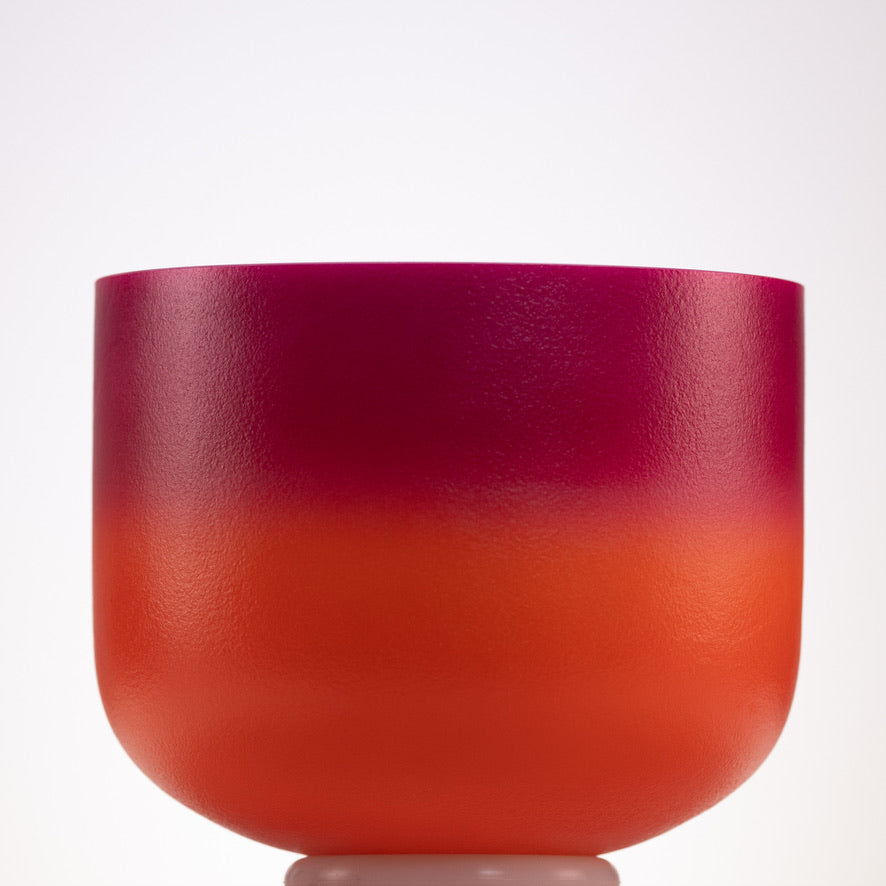 Pink & Orange Crystal Bowl for sound meditation