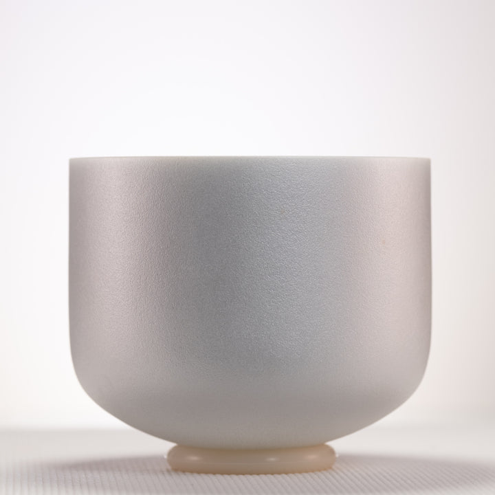 9" E+6 Frosted Silver Star Crystal Singing Bowl, Silver inside from Sacred Singing Bowls™