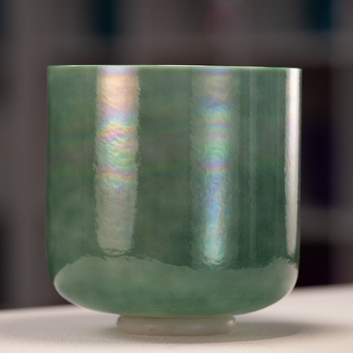 Green crystal singing bowl