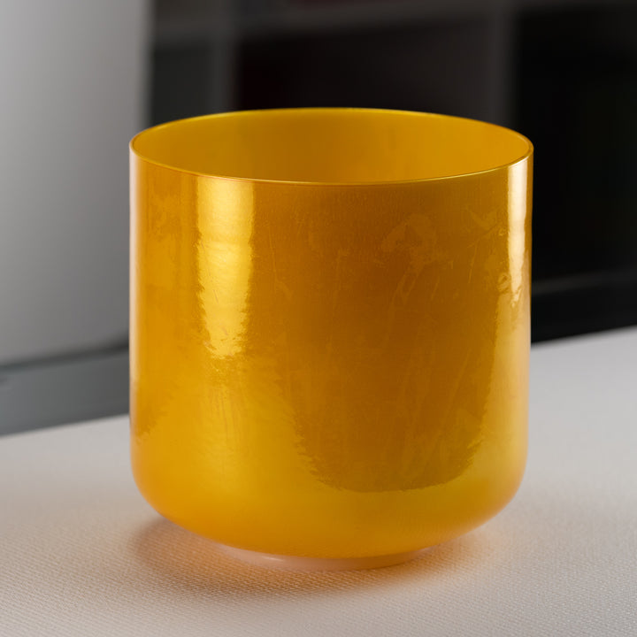 Yellow throat chakra singing bowl