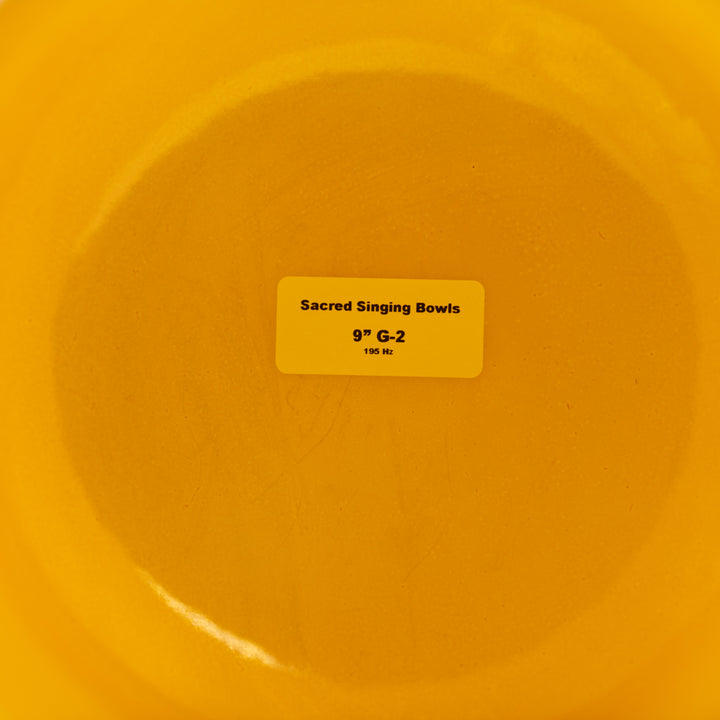 Sacred Singing Bowls™ product label with bowl specifications