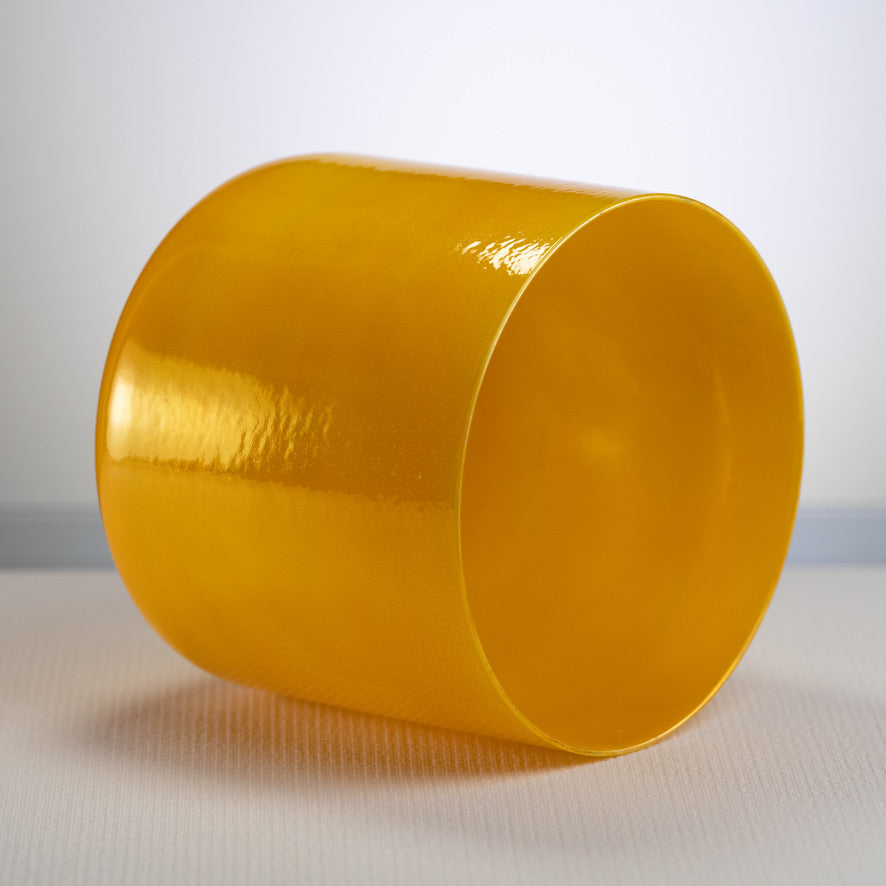 Yellow throat chakra singing bowl